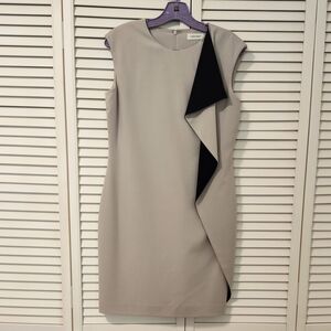 Calvin Klein Asymmetrical Ruffled Sheath Dress